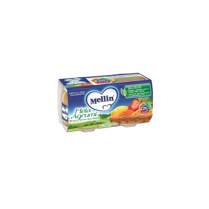 Mellin Mellin Omog Mela Agrumi 2x100g