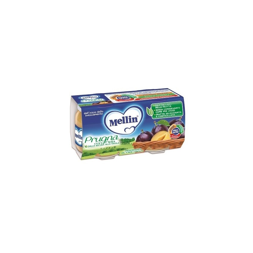 Mellin Mellin Omog Prugna Mela 2x100g