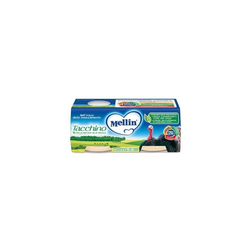 Mellin Mellin Omog Tacchino 2x80g