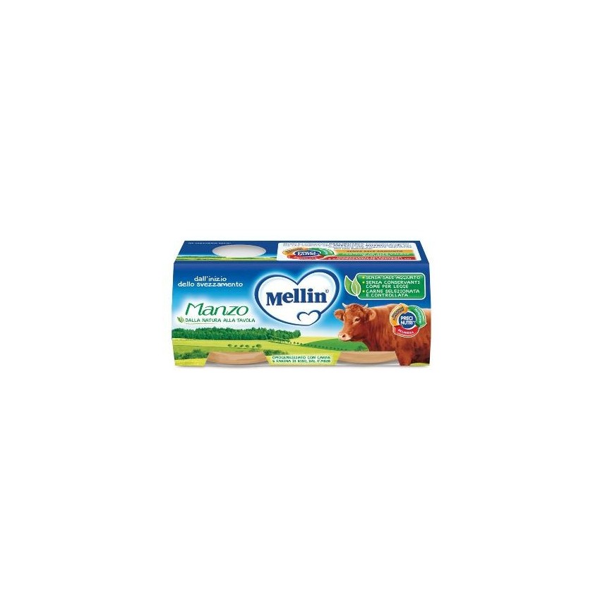 Mellin Mellin Omog Manzo 2x80g