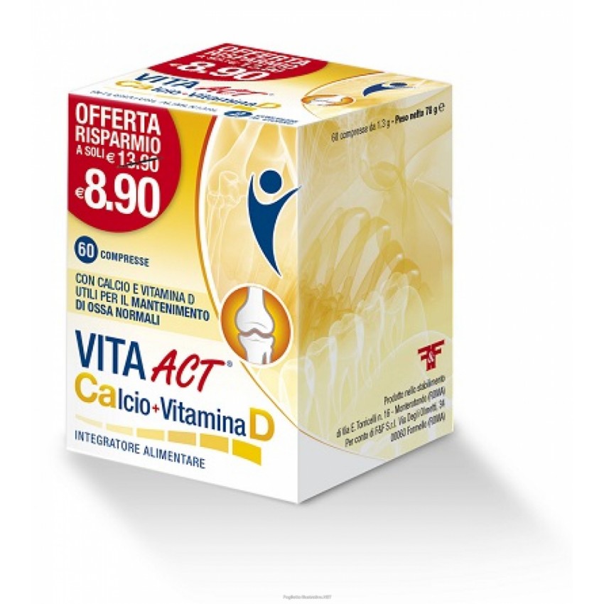 F&f Vita Act Calcio + Vitamina D da 60 Compresse