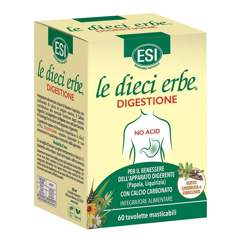 Esi ESI LE DIECI ERBE DIGESTIONE NO ACID 60 TAVOLETTE MASTICABILI