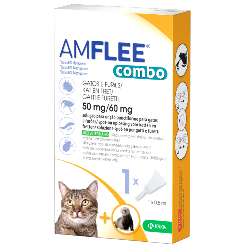 KRKA FARMACEUTICI MILANO Srl AMFLEE COMBO spot-on soluzione 1 pipetta 0,5 ml per gatti e furetti