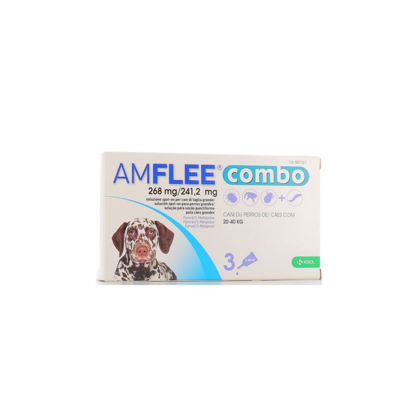 KRKA FARMACEUTICI MILANO Srl AMFLEE COMBO spot-on soluz 3 pipette per cani da 20 a 40 kg