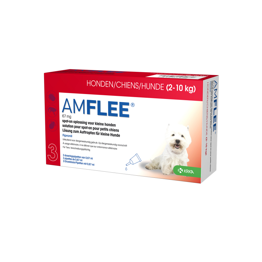 KRKA FARMACEUTICI MILANO Srl AMFLEE SPOT ON  3 pipette 0,67 ml 67 mg cani da 2 a 10kg