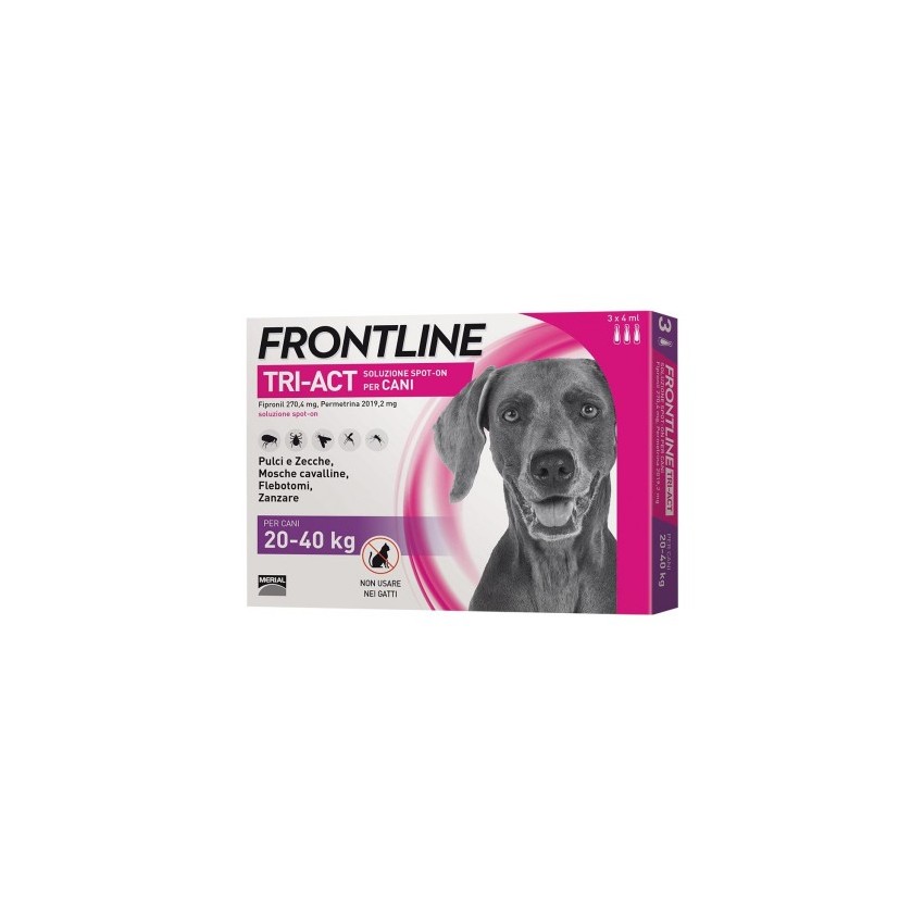 BOEHRINGER ING.ANIM.H.IT.SpA FRONTLINE TRI-ACT 3 pipette 4 ml cani da 20-40 kg Trattamento antiparassitario