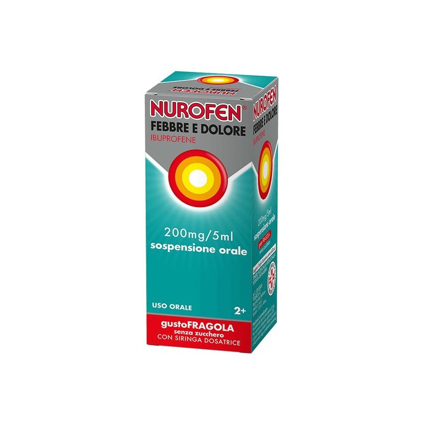 NEW PHARMASHOP Srl NUROFEN FEBBRE E DOLORE 200 MG/5ML SOSP. ORALE gusto fragola